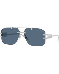 Versace - Ve2275 100080 Sunglasses Metal Geometric Normal - Lyst
