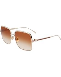Ferragamo - Sf317S 704 Sunglasses Metal Squared Normal Shaded - Lyst
