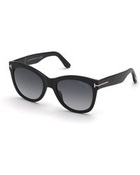 Tom Ford - Ft0870 Wallace 01B Sunglasses Acetate Cat Eye Normal Shaded - Lyst