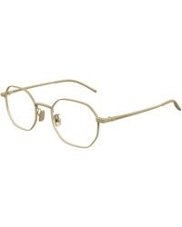 Bottega Veneta - Bv1424Oa 001 Optical Frames Titanium Transparent Round - Lyst