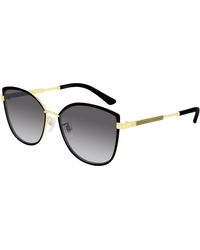 Gucci - Gg0589Sk 001 Sunglasses Metal Cat Eye Normal Shaded - Lyst