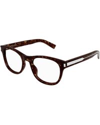 Saint Laurent - Sl 663 002 Optical Frames Acetate Transparent Squared - Lyst