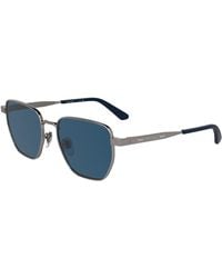 Calvin Klein - Ck25100S 071 Sunglasses Metal Squared Normal - Lyst