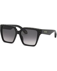 Roberto Cavalli - Src156V 700Y Sunglasses Acetate Smoke Squared Normal Nuanced - Lyst