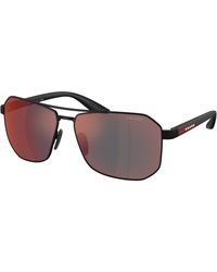 Prada Linea Rossa - Ps A53S Dg008F Sunglasses Metal Pilot Mirrored - Lyst