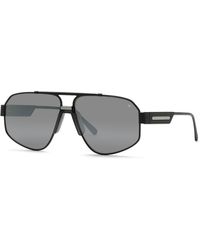Philipp Plein - Spp106M Plein Rock Superhero 541X Sunglasses Metal Smoke Geometric Normal Mirror - Lyst