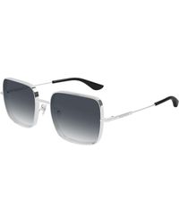 McQueen - Am0564S 001 Sunglasses Metal Smoke Squared - Lyst