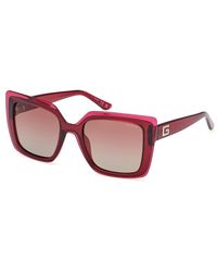 Guess - Gu7908 69T Sunglasses Injected Squared Normal Shaded - Lyst