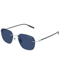 Montblanc - Mb0430S 003 Sunglasses Metal Squared - Lyst