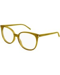 Saint Laurent - Sl 39 011 Optical Frames Acetate Transparent Round - Lyst
