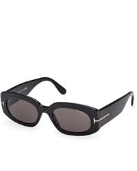 Tom Ford - Ft1187 Cielle 01A Sunglasses Acetate Smoke Round Normal - Lyst