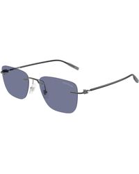 Montblanc - Mb0470S 004 Sunglasses Metal Squared - Lyst