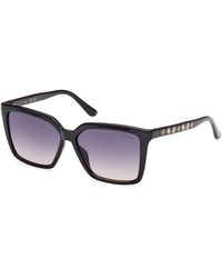 Guess - Gu00099 01B Sunglasses Injected Smoke Squared Normal Shaded - Lyst
