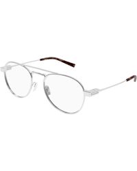 Saint Laurent - Sl 708 Opt 002 Optical Frames Metal Transparent Round - Lyst