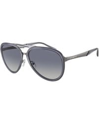 Emporio Armani - Ea2145 33584L Sunglasses Metal Pilot Normal Shaded - Lyst