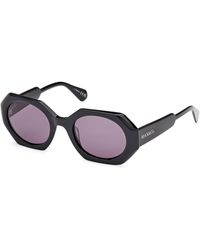 MAX&Co. - Mo0115 01A Sunglasses Acetate Smoke Geometric Normal - Lyst