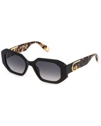 Furla - Sfu815V 700Y Sunglasses Acetate Smoke Squared Normal Nuanced - Lyst
