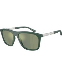 Emporio Armani - Ea4237 61906R Sunglasses Injected Squared Mirrored - Lyst