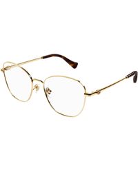 Gucci - Gg1418O 001 Optical Frames Metal Transparent Cat Eye - Lyst
