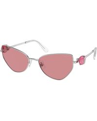 Swarovski - Sk7003 400184 Sunglasses Metal Geometric Normal - Lyst