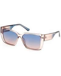 Guess - Gu7818 57W Sunglasses Injected Squared Normal Shaded - Lyst