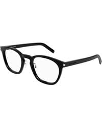 Saint Laurent - Sl 28/J 001 Optical Frames Acetate Transparent Squared - Lyst
