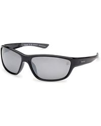 Timberland - Tb00024 01D Sunglasses Injected Smoke Squared Polarized - Lyst