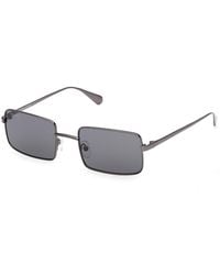 MAX&Co. - Mo0161 08A Sunglasses Metal Smoke Squared Normal - Lyst