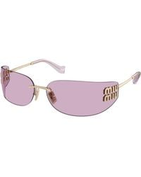 Miu Miu - Mu A51S Zvn90O Sunglasses Metal Squared Normal - Lyst