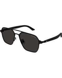 Montblanc - Mb0360S 001 Sunglasses Metal Pilot - Lyst