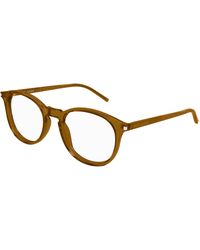 Saint Laurent - Sl 106 020 Optical Frames Acetate Transparent Round - Lyst