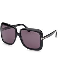 Tom Ford - Ft1156 Lorelai 01A Sunglasses Acetate Smoke Squared Normal - Lyst