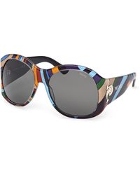 PUCCI - Ep0233 99A Sunglasses Acetate Smoke Geometric Normal - Lyst