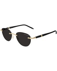 Montblanc - Mb0412S 005 Sunglasses Metal Round - Lyst
