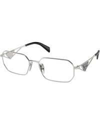 Prada - Pr A53V 1Bc1O1 Optical Frames Steel Transparent Geometric Normal - Lyst