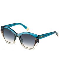 Furla - Sfu885V 0Blv Sunglasses Acetate Smoke Geometric Normal Nuanced - Lyst