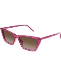 Saint Laurent - Sl 737 Mica Thin 006 Sunglasses Acetate Squared - Lyst