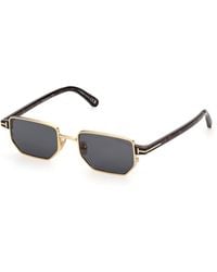 Tom Ford - Ft1360 Liam-02 30A Sunglasses Metal Smoke Squared Normal - Lyst