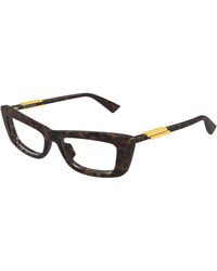 Bottega Veneta - Bv1449O 002 Optical Frames Acetate Transparent Squared - Lyst