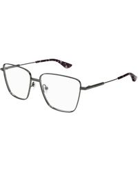McQueen - Am0503O 003 Optical Frames Metal Transparent Squared - Lyst