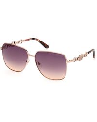 Guess - Gm00004 28Z Sunglasses Metal Squared Normal Shaded - Lyst