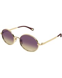 Chloé - Ch0326S 001 Sunglasses Metal Round - Lyst