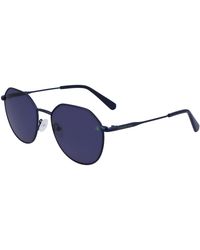 Calvin Klein - Ckj23201S 400 Sunglasses Metal Round Normal Normal - Lyst