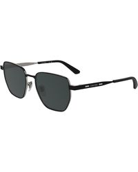 Calvin Klein - Ck25100S 002 Sunglasses Metal Squared Normal - Lyst