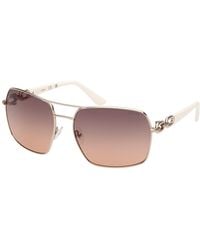 Guess - Gu00159 32B Sunglasses Metal Smoke Squared Normal - Lyst
