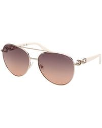 Guess - Gu00158 32B Sunglasses Metal Smoke Pilot Normal - Lyst