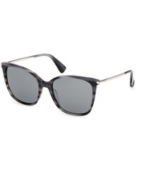 Max Mara - Mm0202 64A Sunglasses Smoke Squared Normal - Lyst