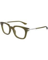 McQueen - Am0521O 004 Optical Frames Acetate Transparent Squared - Lyst