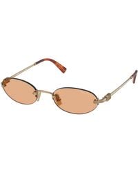 Miu Miu - Mu A54S 7Oe90X Sunglasses Metal Round Normal - Lyst