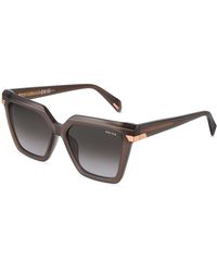 Police - Splu04 Aura 1 06A5 Sunglasses Acetate Smoke Squared Normal Nuanced - Lyst